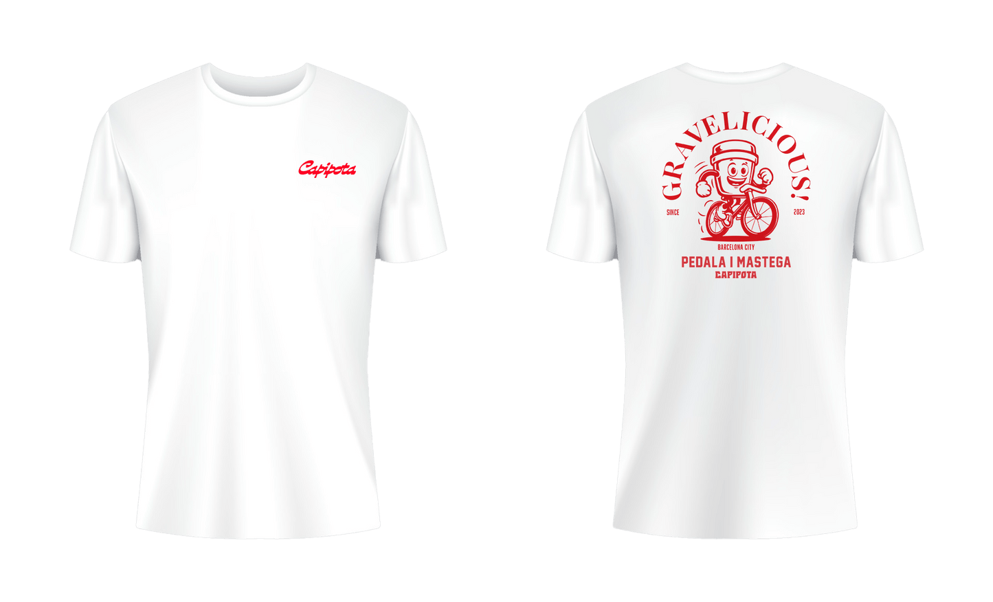 Camiseta gravel blanca commuter GRAVELICIOUS