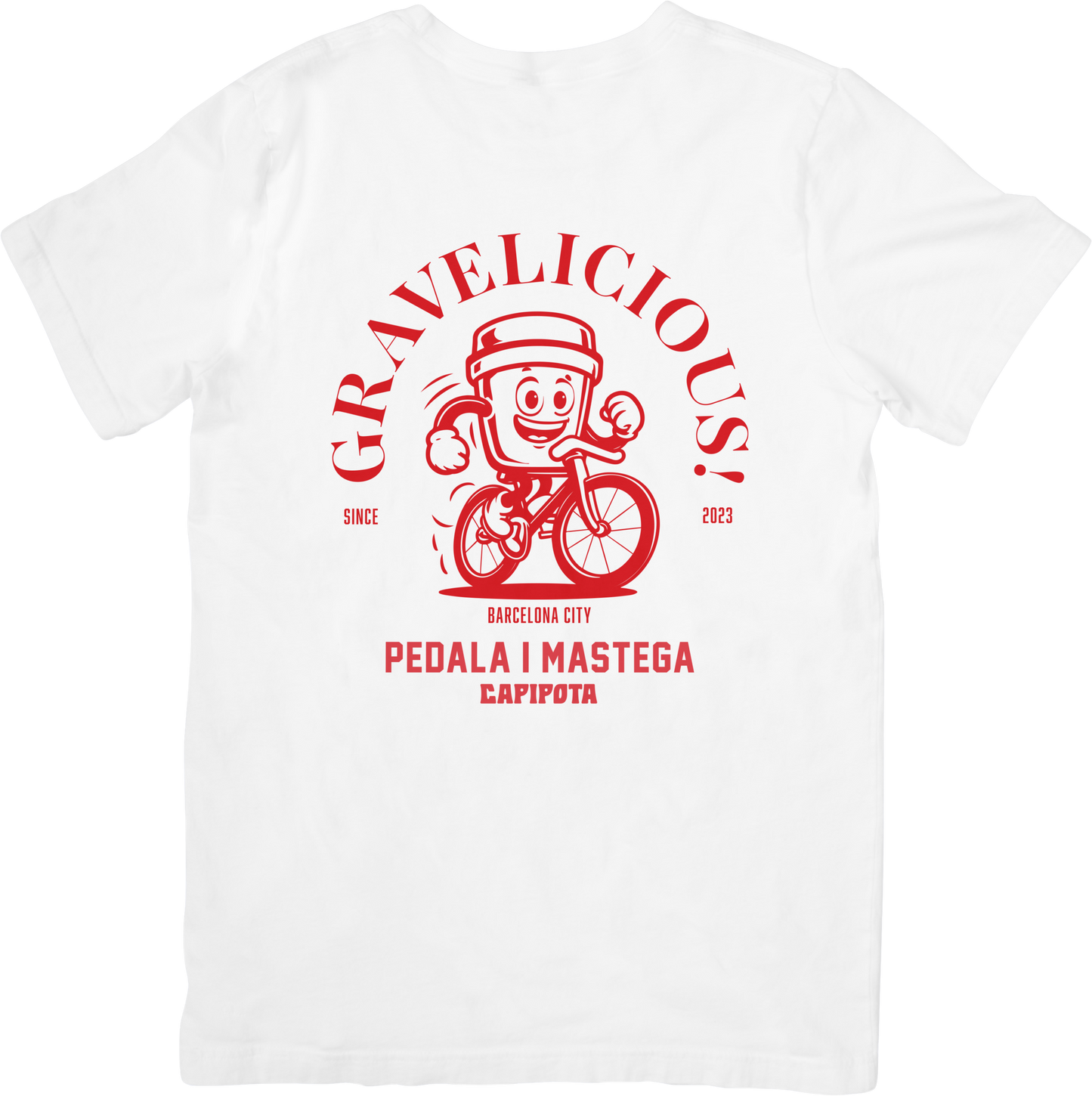 Camiseta gravel blanca commuter GRAVELICIOUS