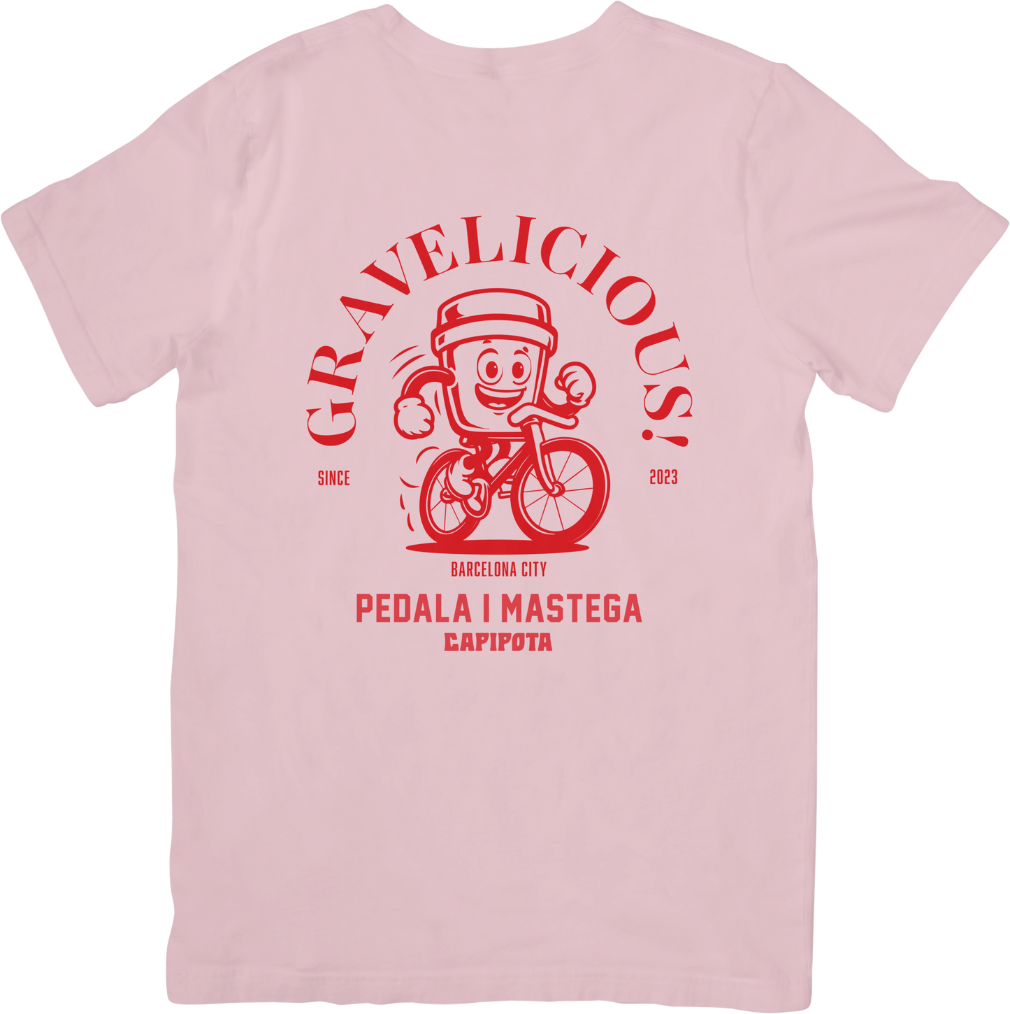 Camiseta gravel rosa commuter GRAVELICIOUS